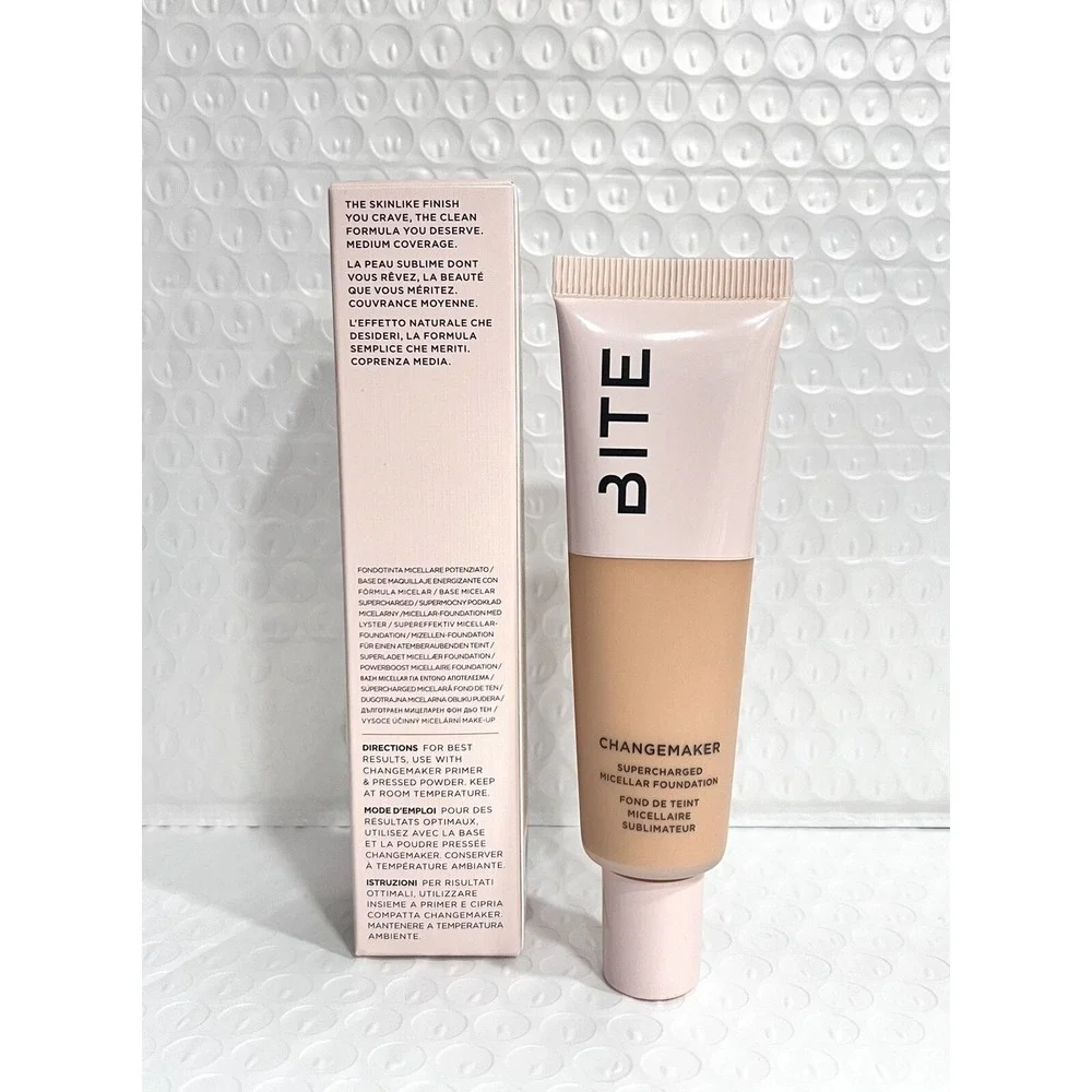 2x BITE Changemaker Supercharged Micellar Foundation L30 1oz NIB Light Neutral